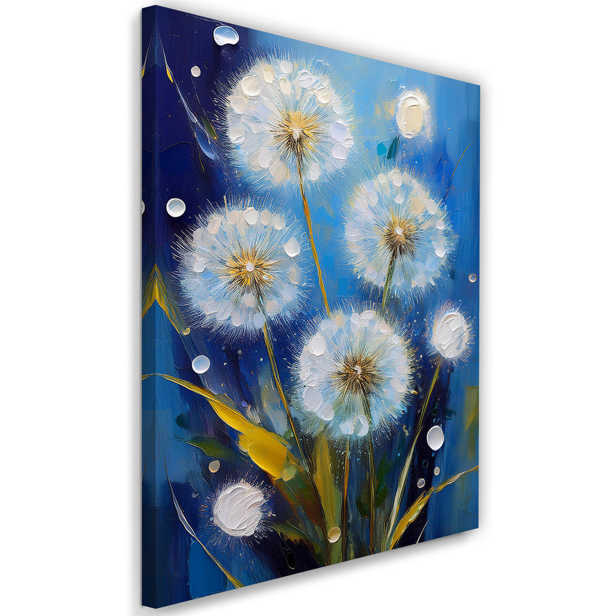 WANDBILD gebläse blumen gemalt blau - Blau, Textil (40/60cm) - Feeby