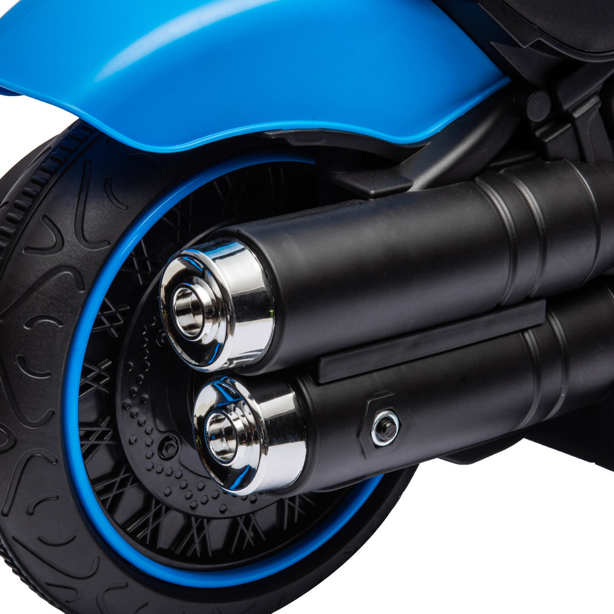 KINDERMOTORRAD DE-06207 mit Stützrädern und Scheinwerfer Blau/Schwarz - Blau/Schwarz, Kunststoff/Metall (76/42/57cm) - ComfortXL