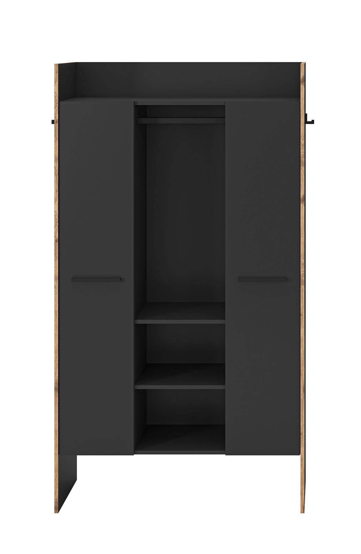 GARDEROBENSCHRANK BUENO (B/H/T: ca. 105/189/37 cm) in Basalt grau/Basalt grau - Grau, Holzwerkstoff (105/189/37cm)