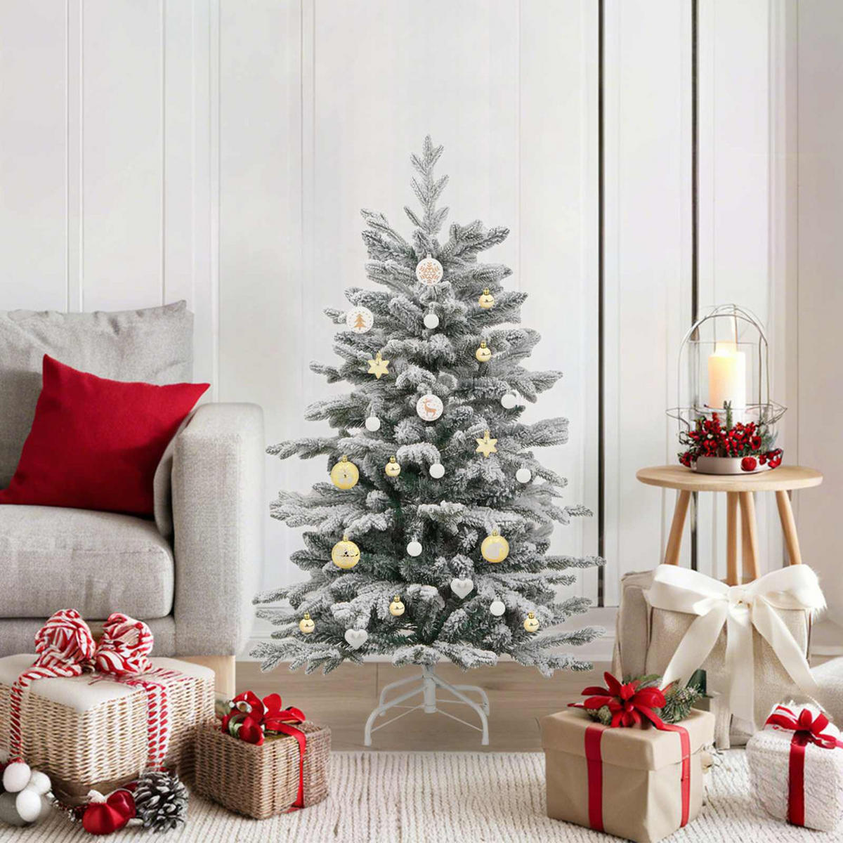 WEIHNACHTSKUGEL-SET 40 -teilig 6/6/6 cm Weiß Kunststoff - Weiß, Kunststoff (6/6/6cm) - vidaXL