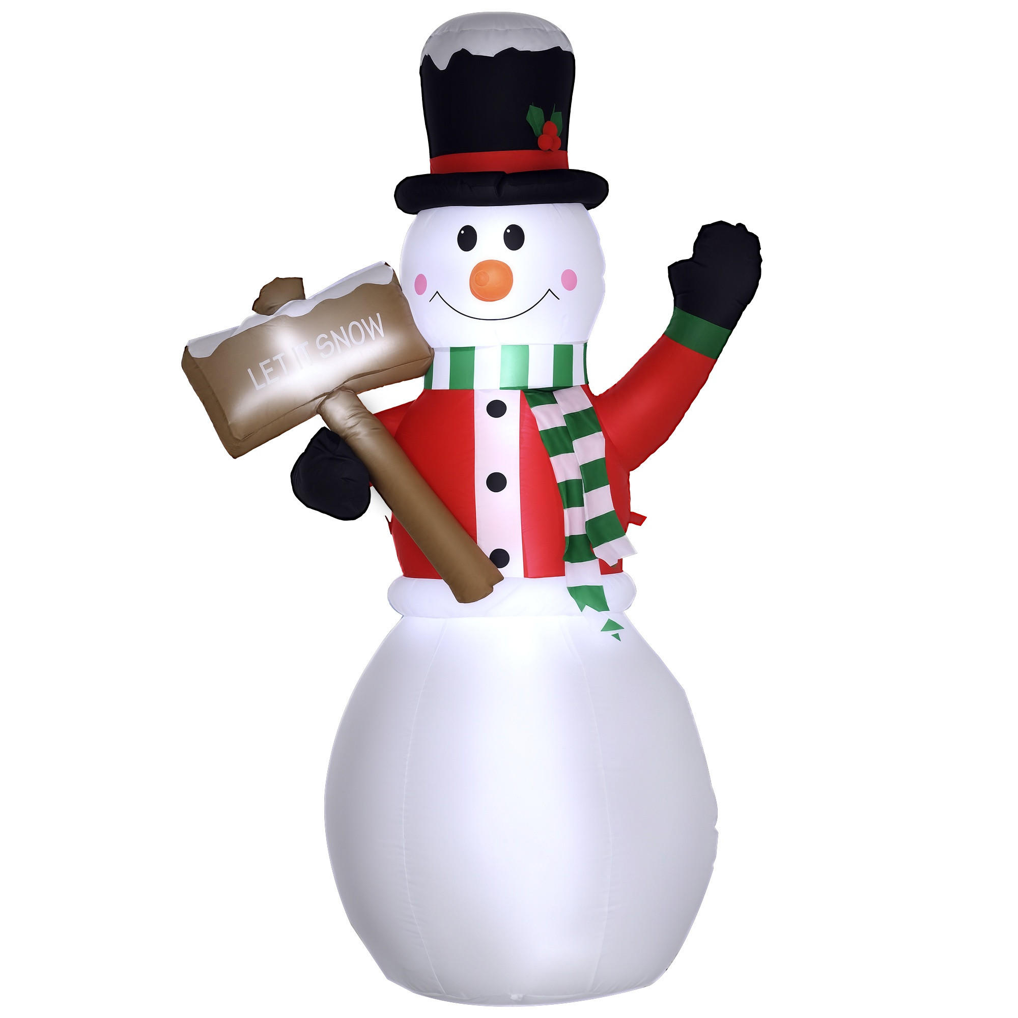 WEIHNACHTS-SCHNEEMANN Weiß 103.0/70.0/180.0cm - Weiß, Textil (70/180/103cm)