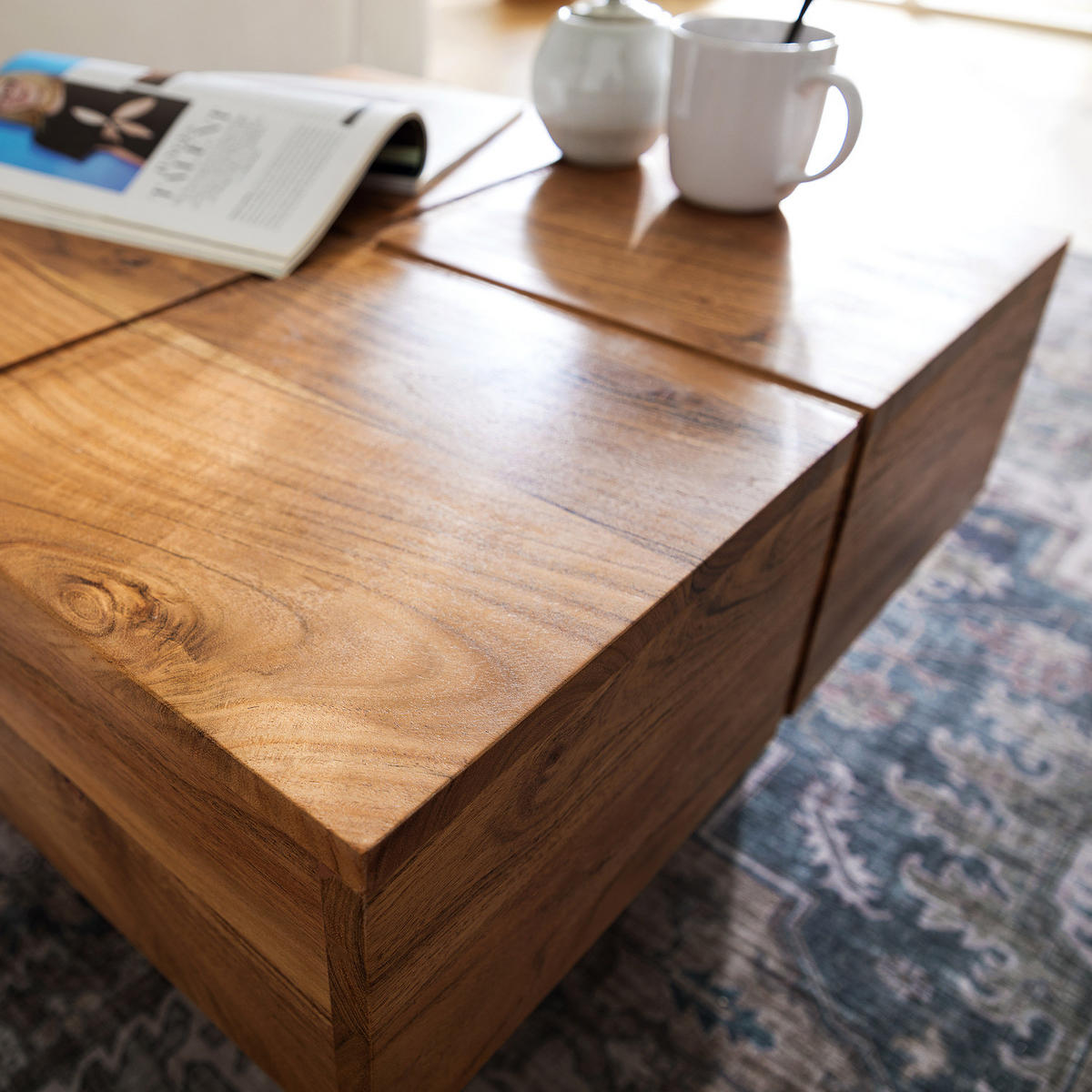 COUCHTISCH - Mango massiv - Akaziefarben, Holz (58/58/35cm) - home24