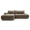 ECKSOFA Ombo Graubraun Velours 280 cm - Hellbraun/Schwarz, Kunststoff/Textil (284/167cm) - Selsey