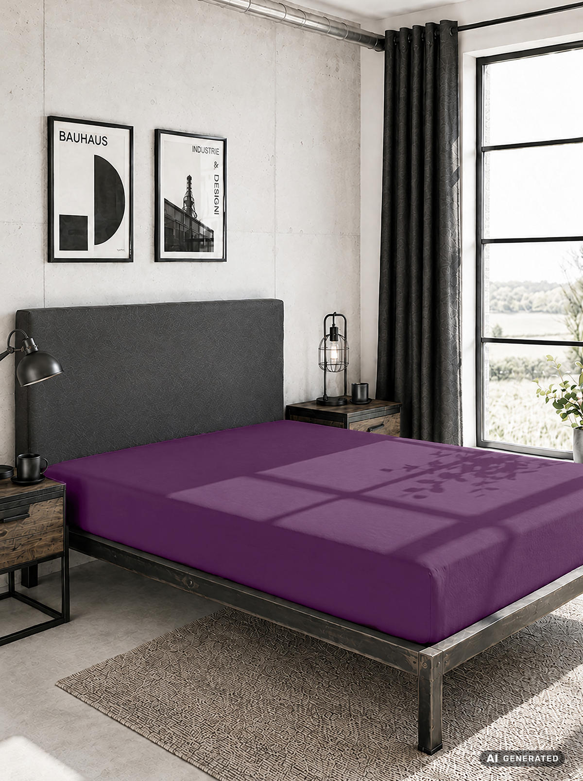SPANNBETTTUCH Basic Jersey dunkel violett, 140x200 cm - 160x200 cm - Violett, Textil (160/200cm) - Castell