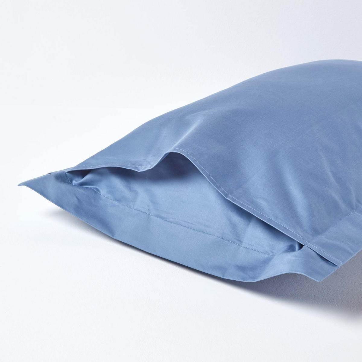 KISSENBEZUG Stehsaum Premium, Ägyptische Baumwolle, Fadendichte 1000 - Blau, Textil (50/90cm) - Homescapes