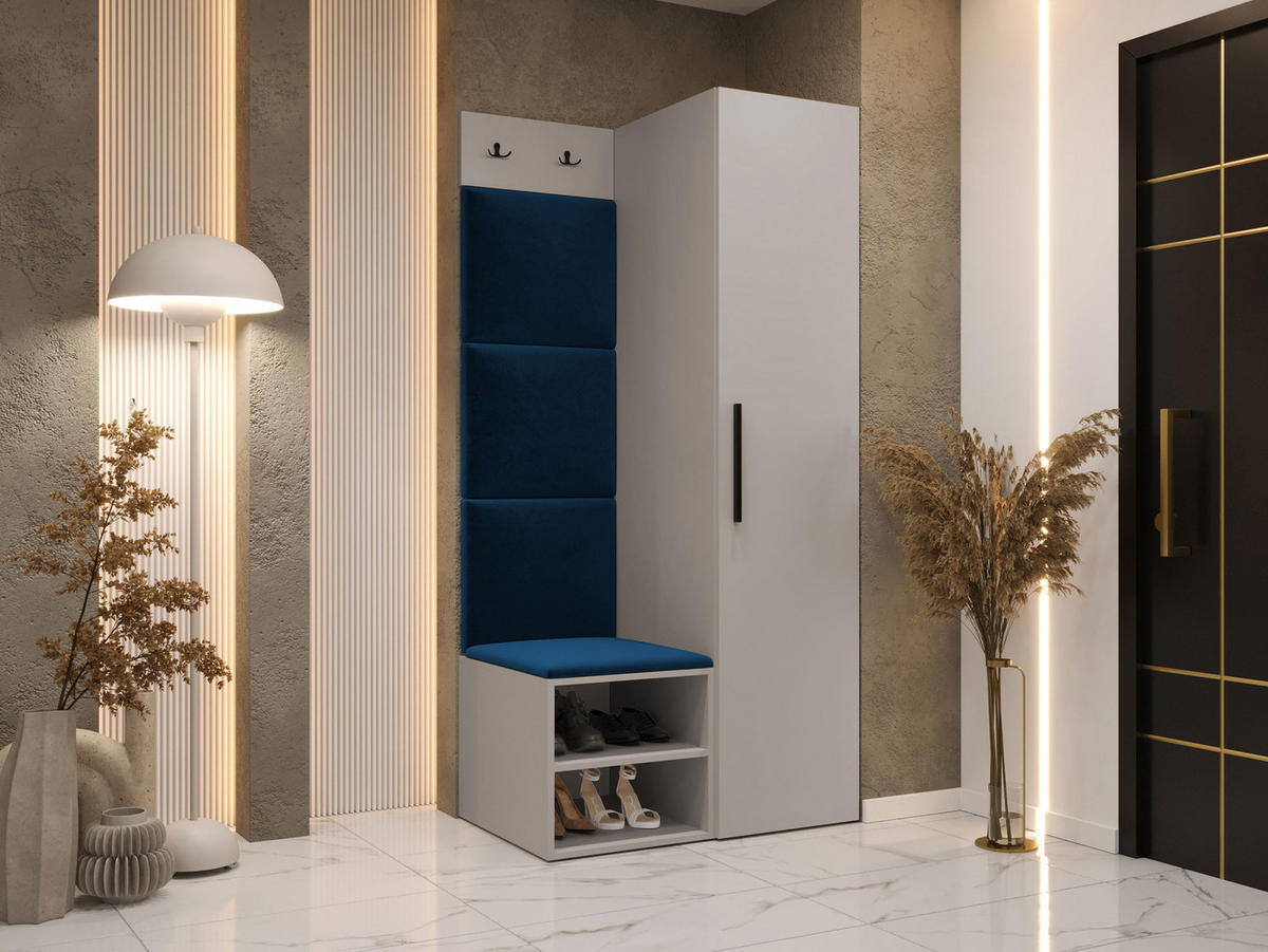 GARDEROBEN-SET Medi III - Blau/Kaschmir, Holzwerkstoff/Kunststoff (40/191/50cm) - MIRJAN24