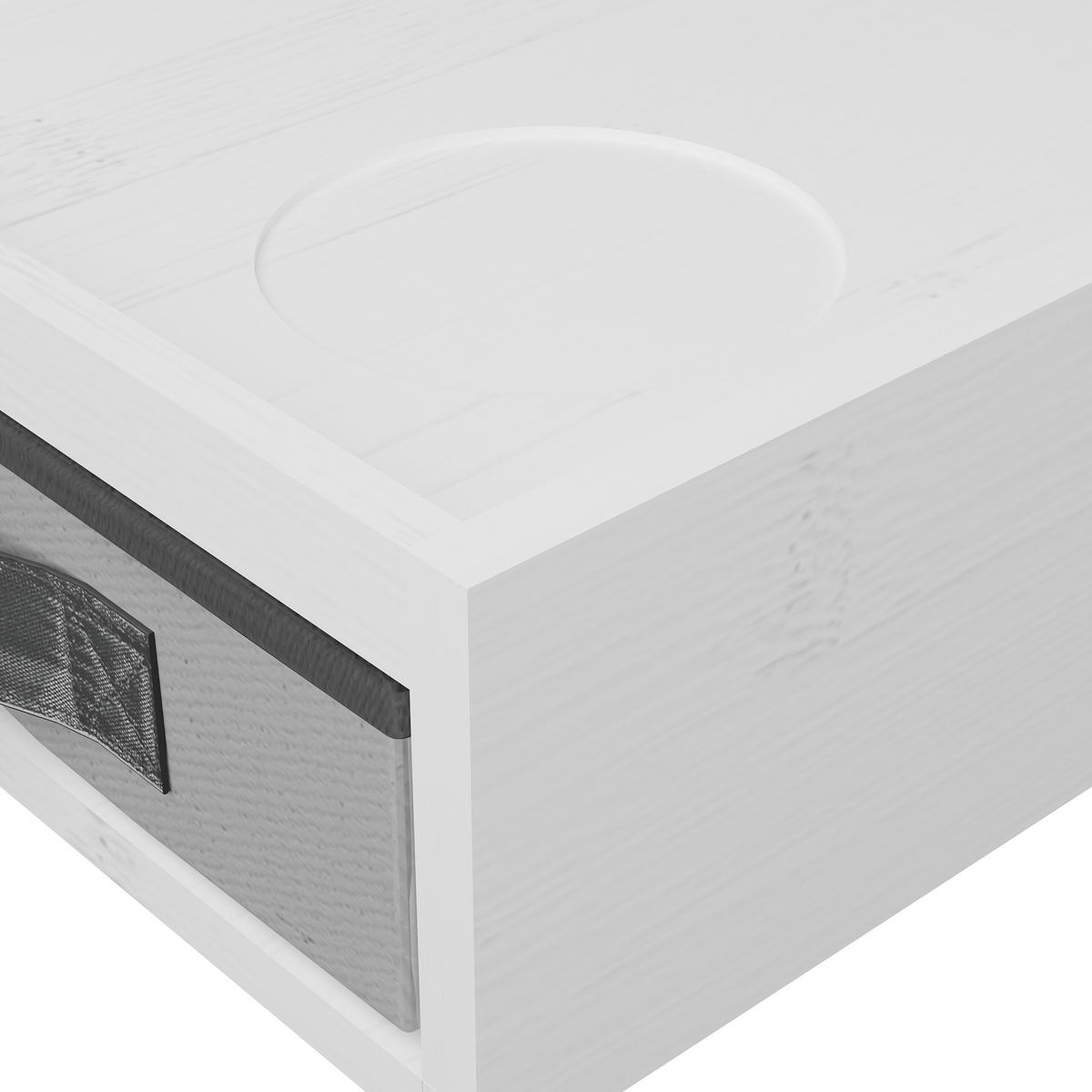 NACHTTISCH - Weiß, Holz/Textil (37/14/26.5cm) - Relaxdays