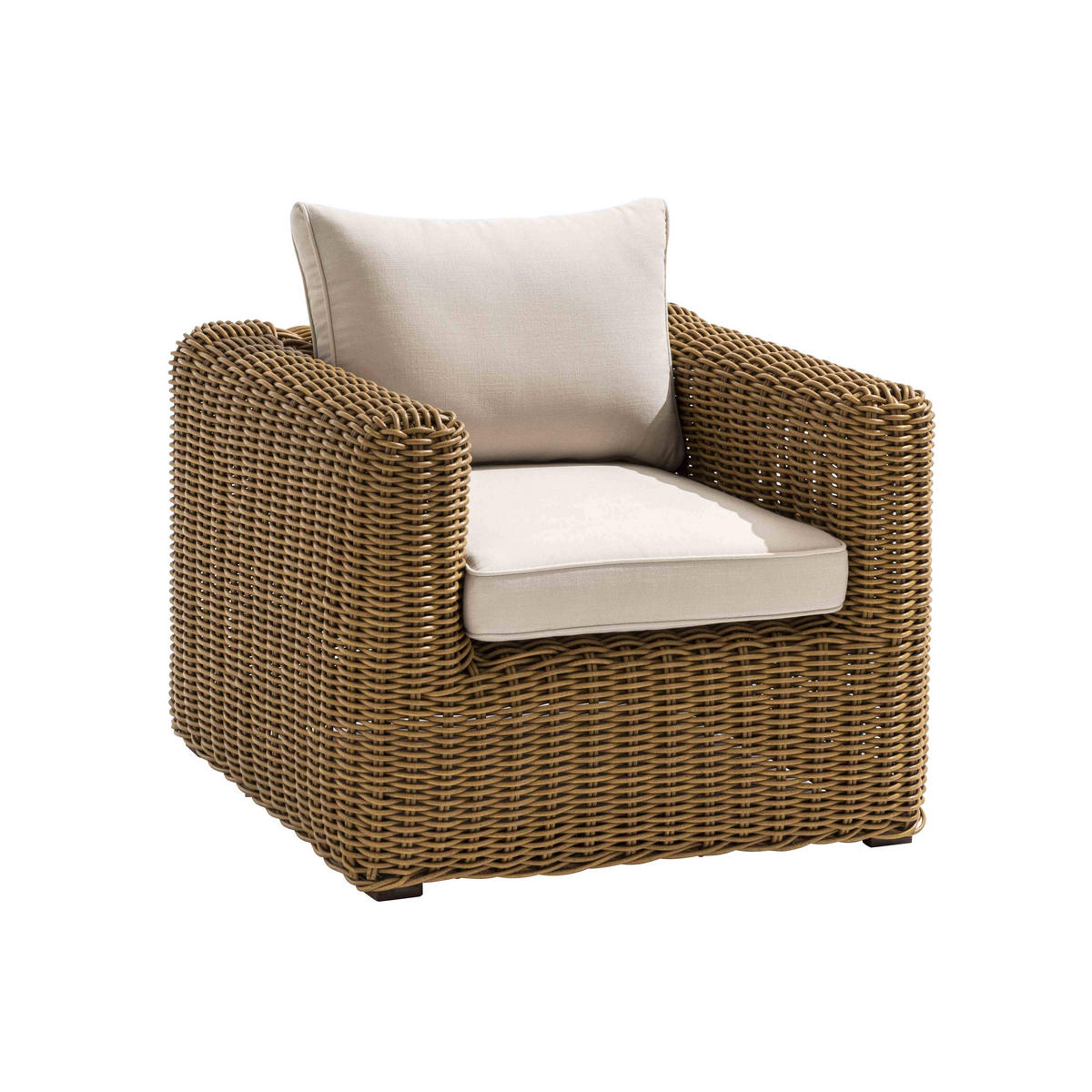 GARTEN-LOUNGEGARNITUR 6-Sitzer, Braun - Braun, Naturmaterialien - Oviala