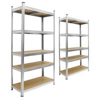 LAGERREGAL 2er Set - Silberfarben, Metall (30/170/70cm) - ECD-Germany