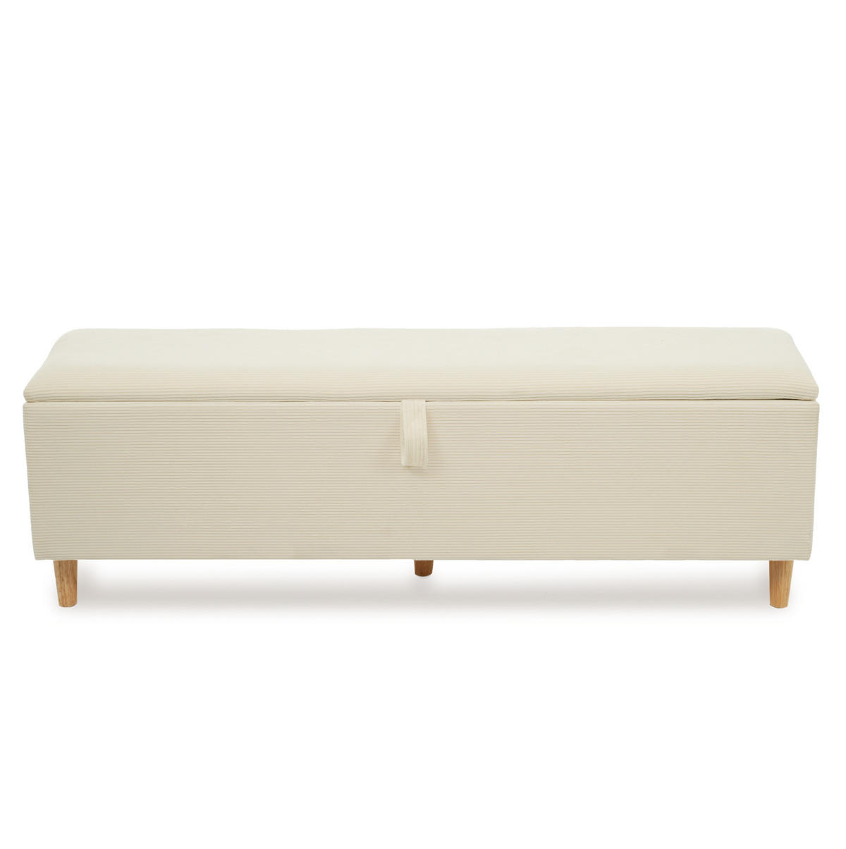 POLSTERBETT 140/200 cm aus Holz und Cordstoff mit LED-Beleuchtung, Stauraum-Kopfteil und Bettbank, Eichefarben/Beige - Beige, Textil (140/200cm) - Redom