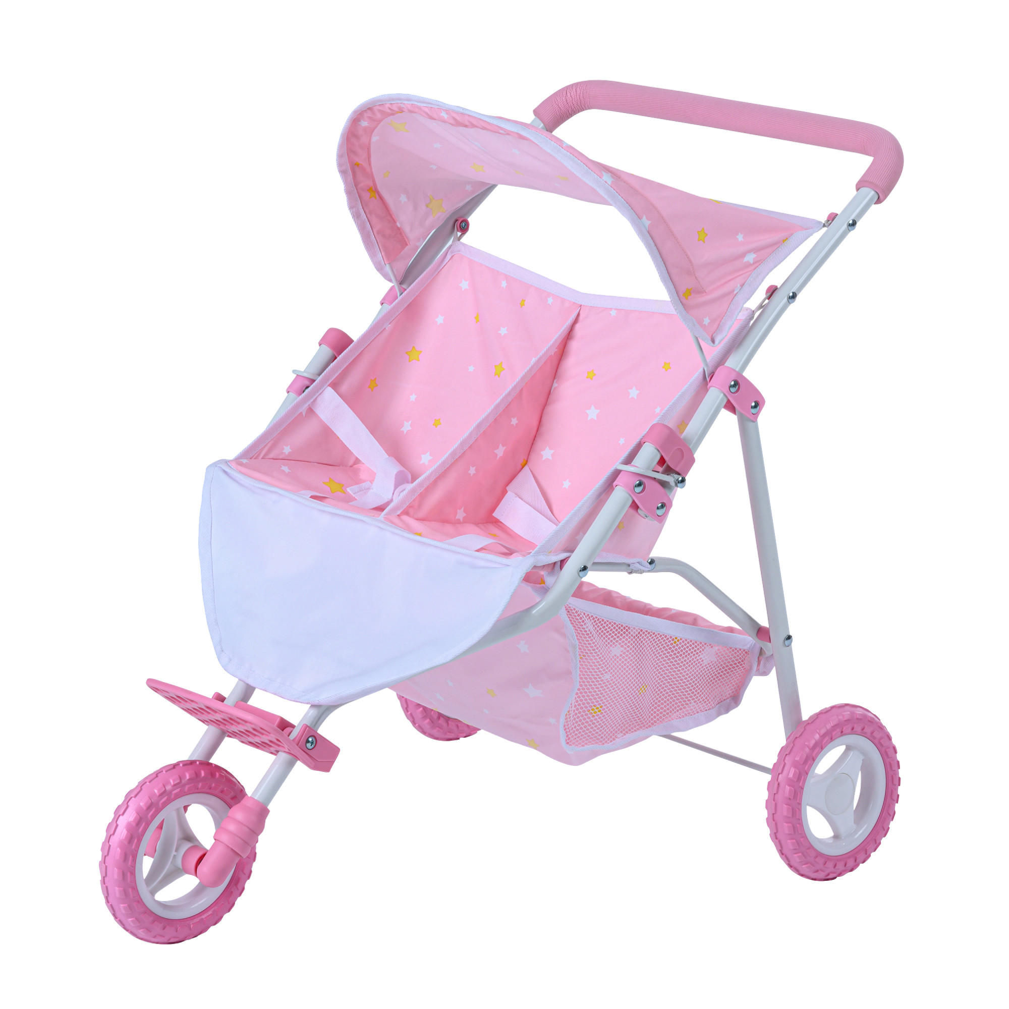 PUPPENWAGEN, Rosa, 49cm - Pink, Holzwerkstoff (65/49/60cm) - Teamson Kids