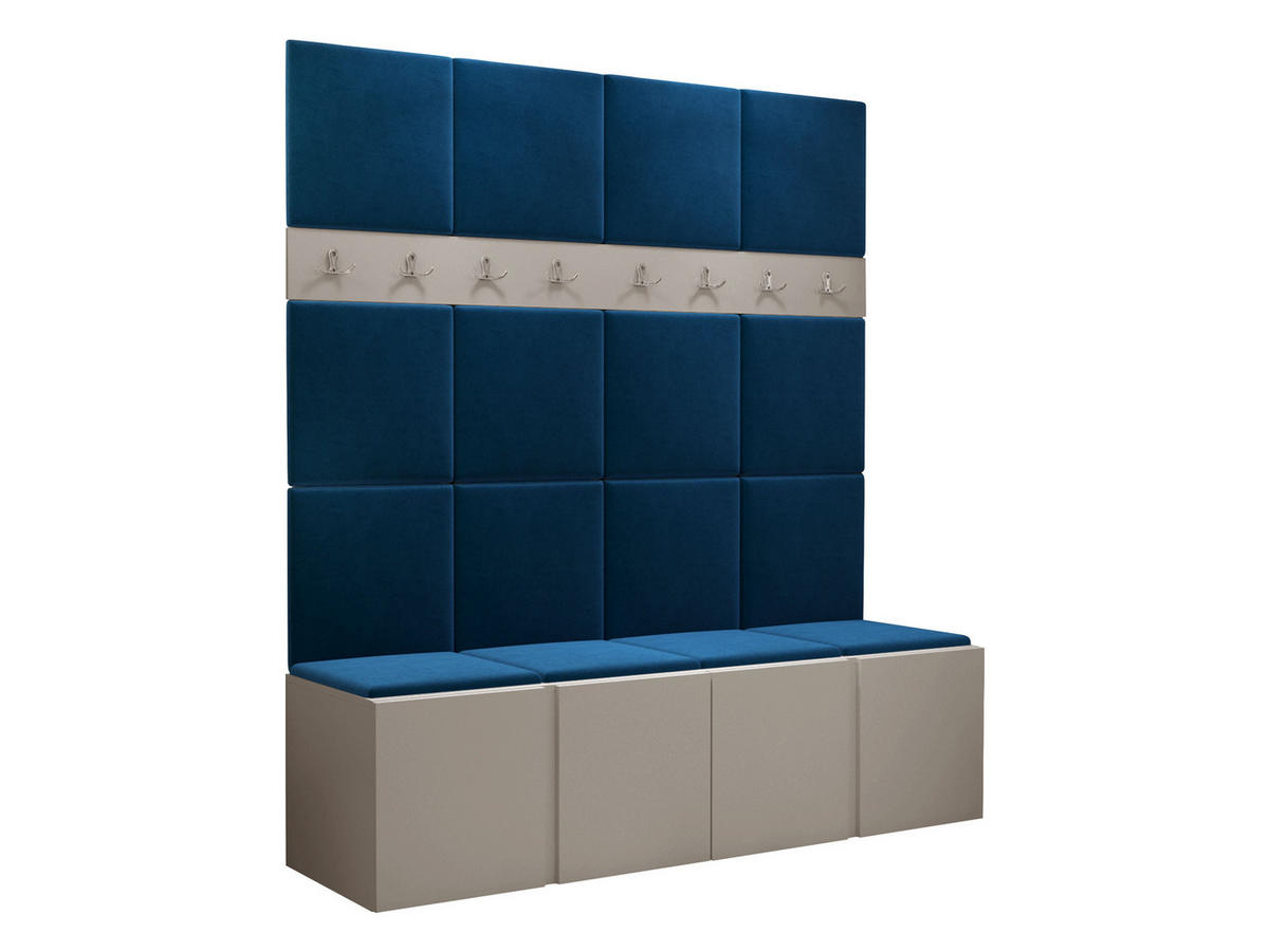 GARDEROBEN-SET Orion V - Kaschmir/Blau, Holzwerkstoff/Kunststoff (168/186/46cm) - MIRJAN24