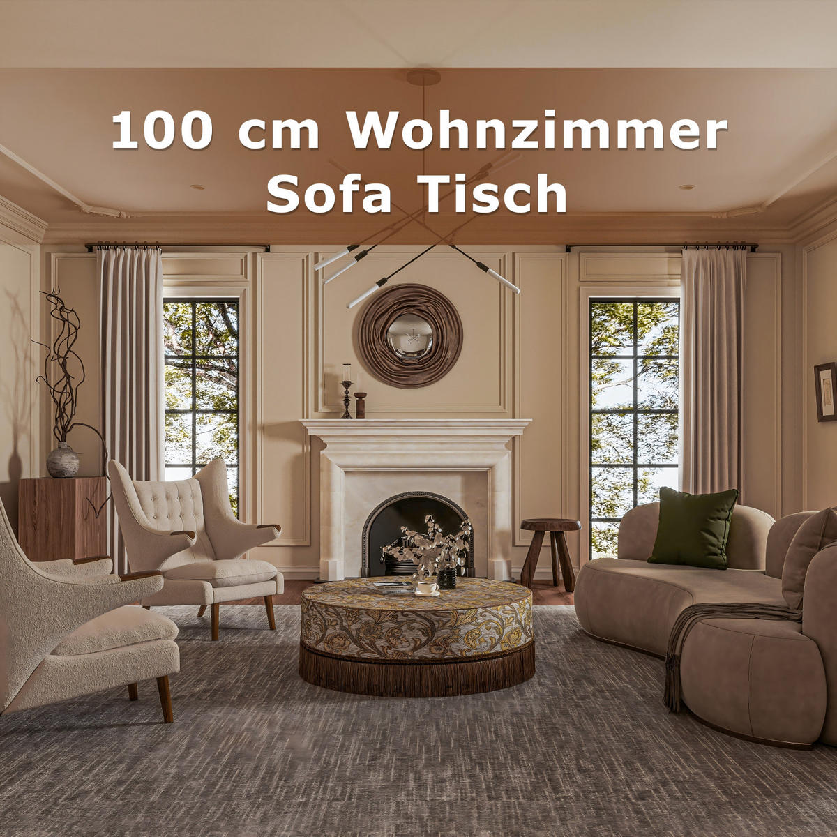 RUNDER Couchtisch, Braun - Braun, Textil (104/104/41cm) - Vercart