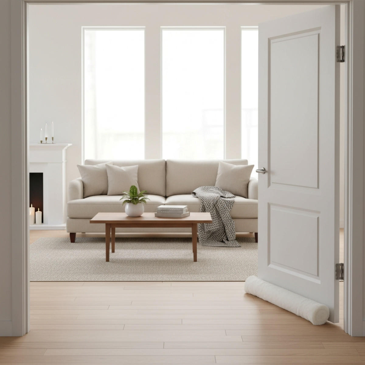 ZUGLUFTSTOPPER Türrolle 90 cm - Weiß, Textil (12/90cm) - Home Styling Collection