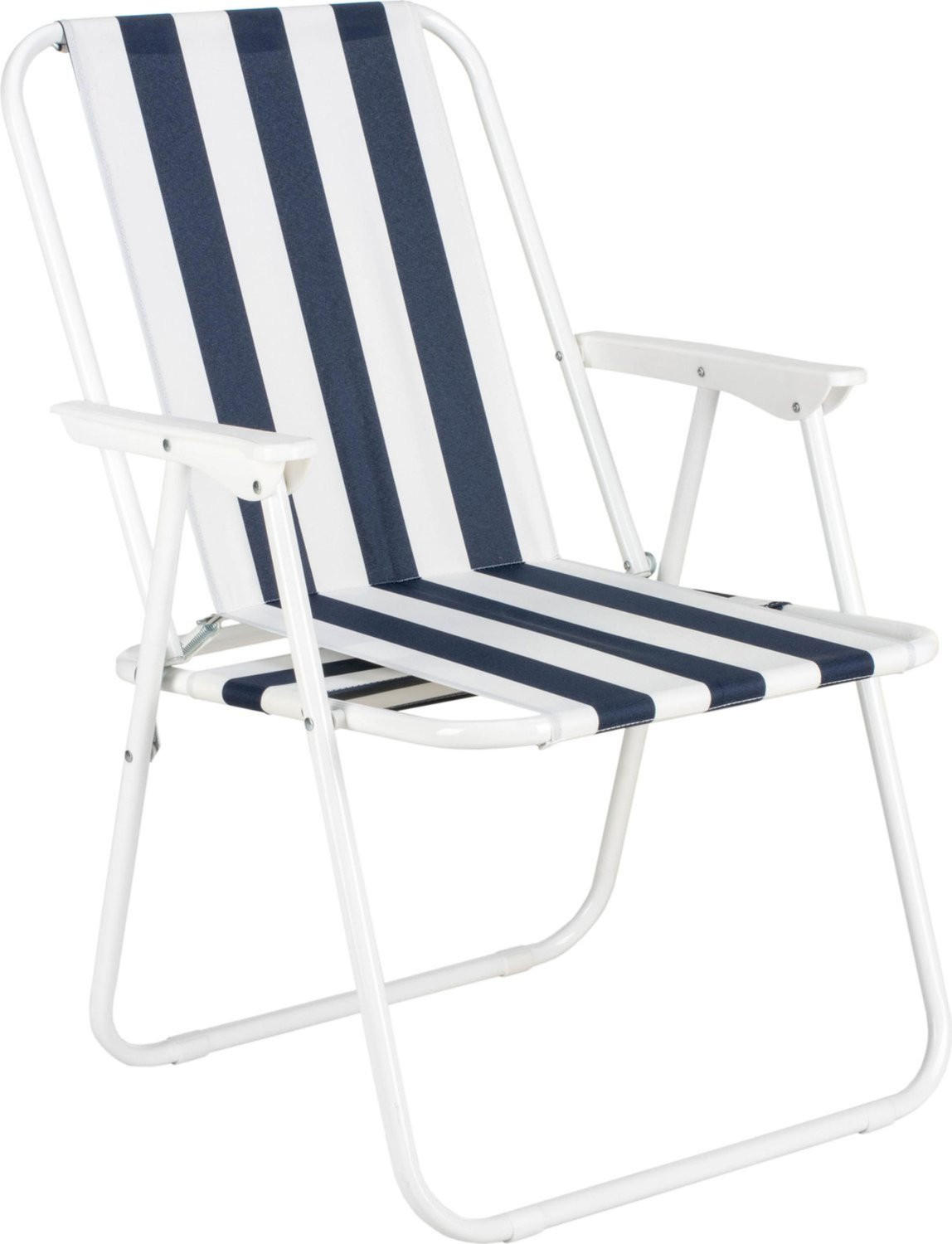 CAMPINGSTUHL bis 100 kg - Blau/Weiß, Textil/Metall (46/73/48cm) - Outtec