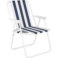 CAMPINGSTUHL bis 100 kg - Blau/Weiß, Textil/Metall (46/73/48cm) - Outtec