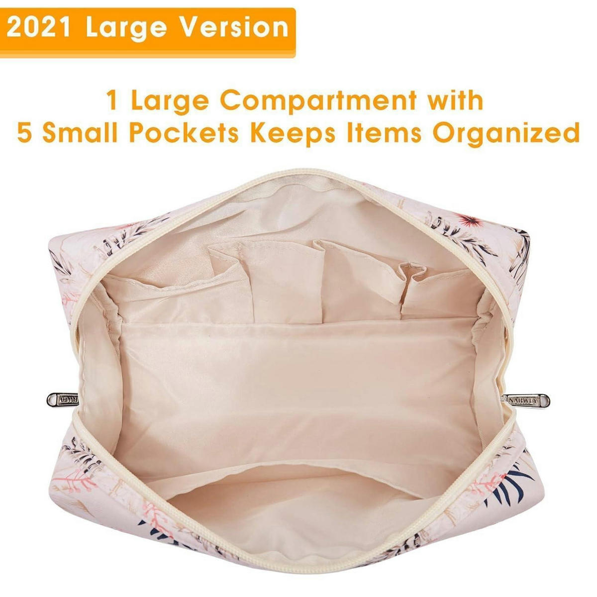 KULTURTASCHE Flamingo Beiger Flamingo L 22 x 15 x 10 cm - Multicolor, Textil (5/5/1cm)
