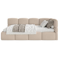 JUGENDBETT Cloudy Beige 120 cm, Chenille - Beige/Schwarz, Kunststoff/Textil (120/200cm) - Selsey