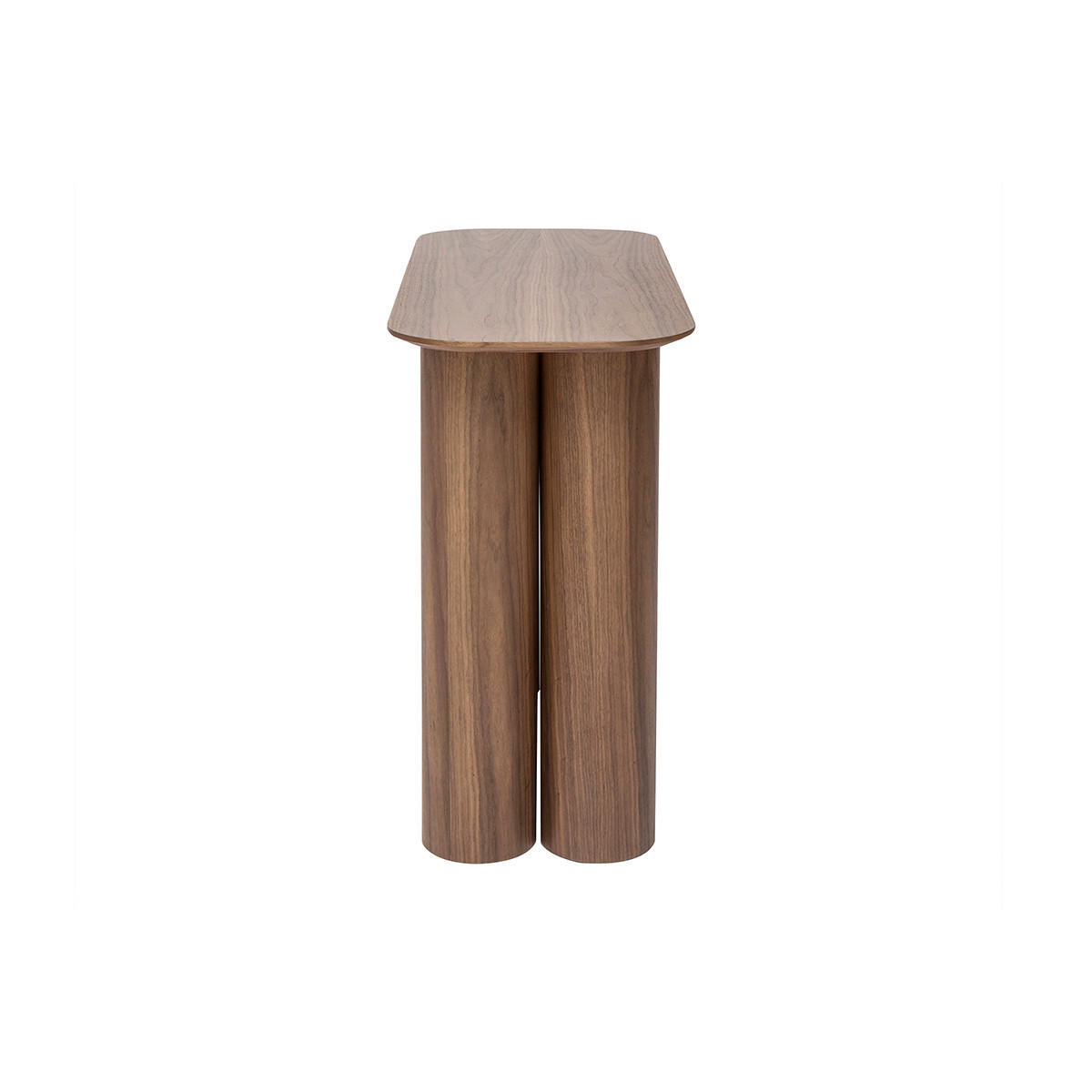 KONSOLE Dunkles Holz B100 cm FOLEEN - Walnussfarben, Holz (100/40/75.7cm) - Miliboo