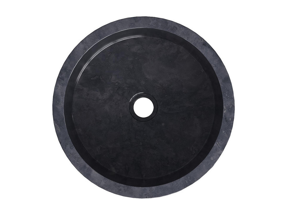 STANDWASCHBECKEN aus Marmor - Schwarz - 40 x 40 x 90 cm - PULOA - Schwarz, Stein (40/90/40cm) - Vente-Unique