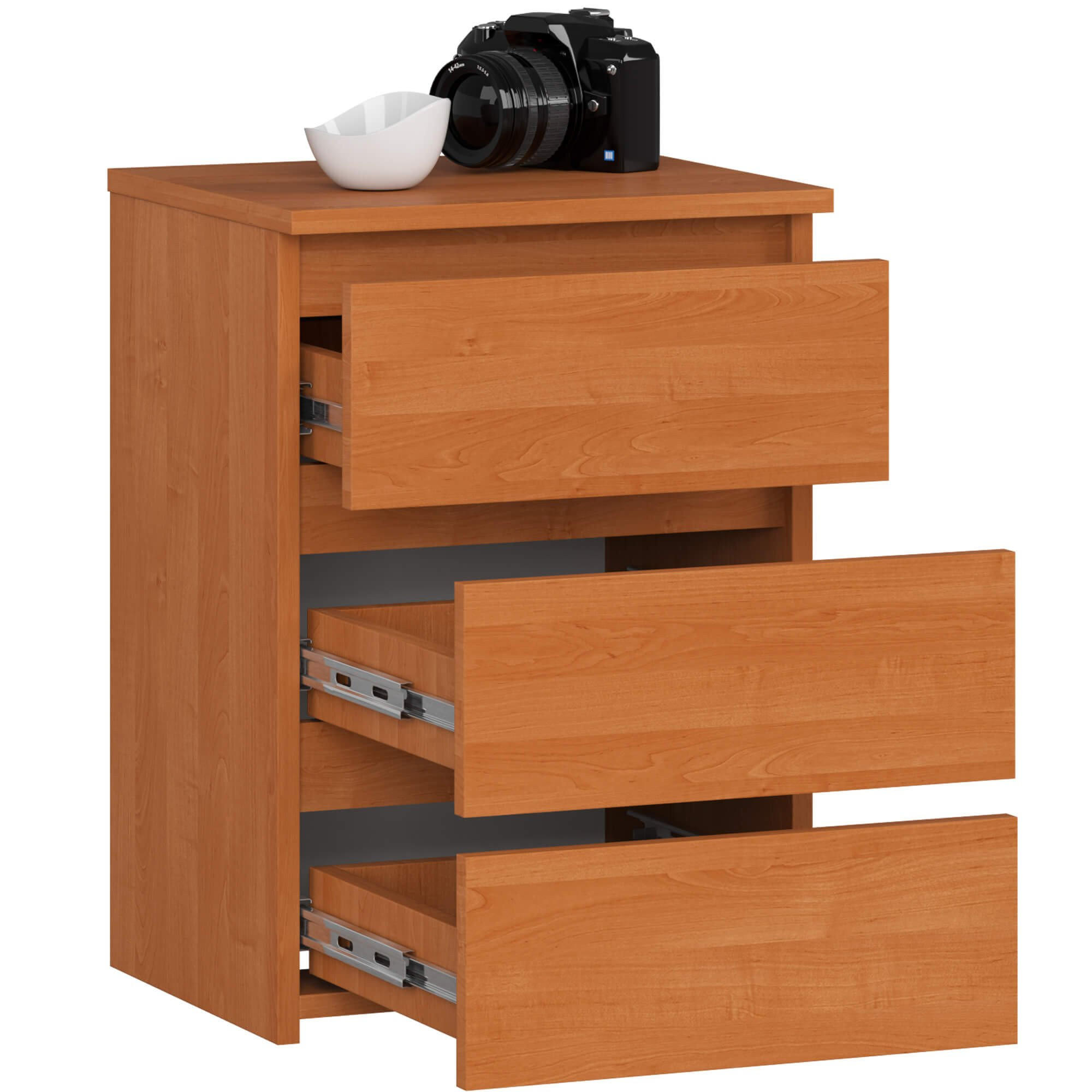 NACHTSCHRANK CL34, Erle, 40x35x57 cm - Erlefarben, Holz (40/57/35cm) - Milordbikes