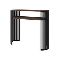 KONSOLENTISCH Fikoli - Nussbaumfarben/Schwarz, Holzwerkstoff/Metall (30/100/86cm) - MIRJAN24