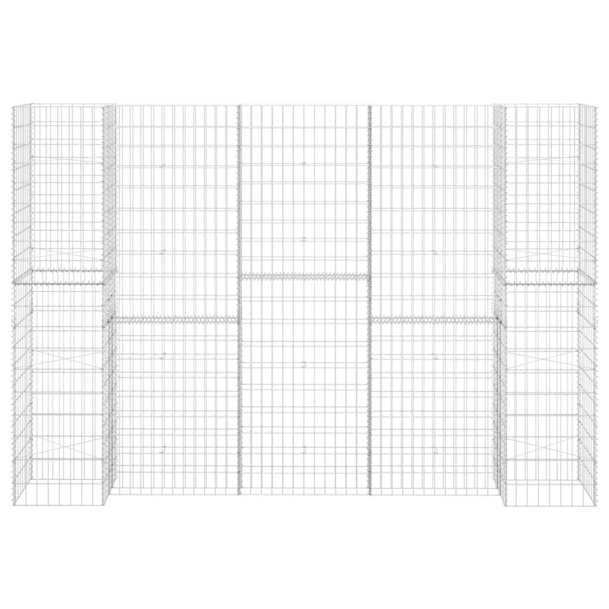 H-FÖRMIGER Gabionen-Pflanzkorb Stahldraht 260x40x180 cm - Silberfarben, Metall (260/180/40cm)