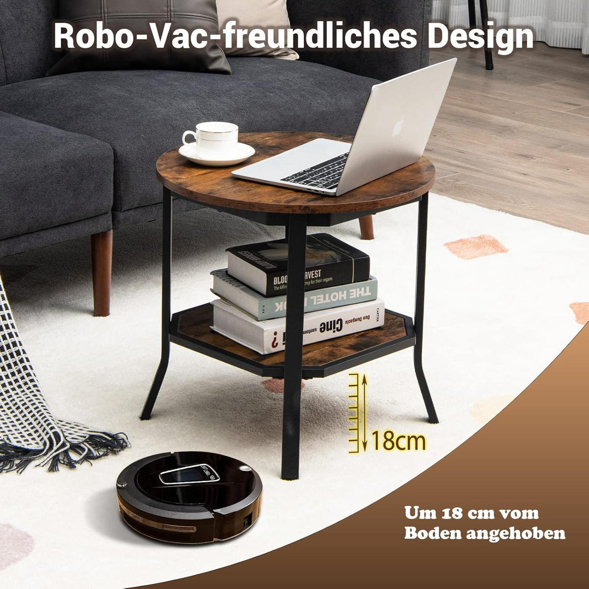 BEISTELLTISCH 50cm Braun - Braun, Holz (50/50/50cm) - COSTWAY