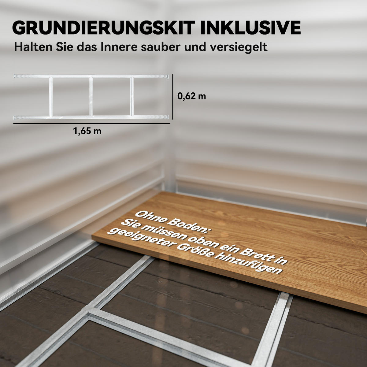GERÄTESCHUPPEN DE-08121 verzinkter Stahl, verschließbare Tür Grau - Hellgrau, Metall (184/181/142cm) - ComfortXL