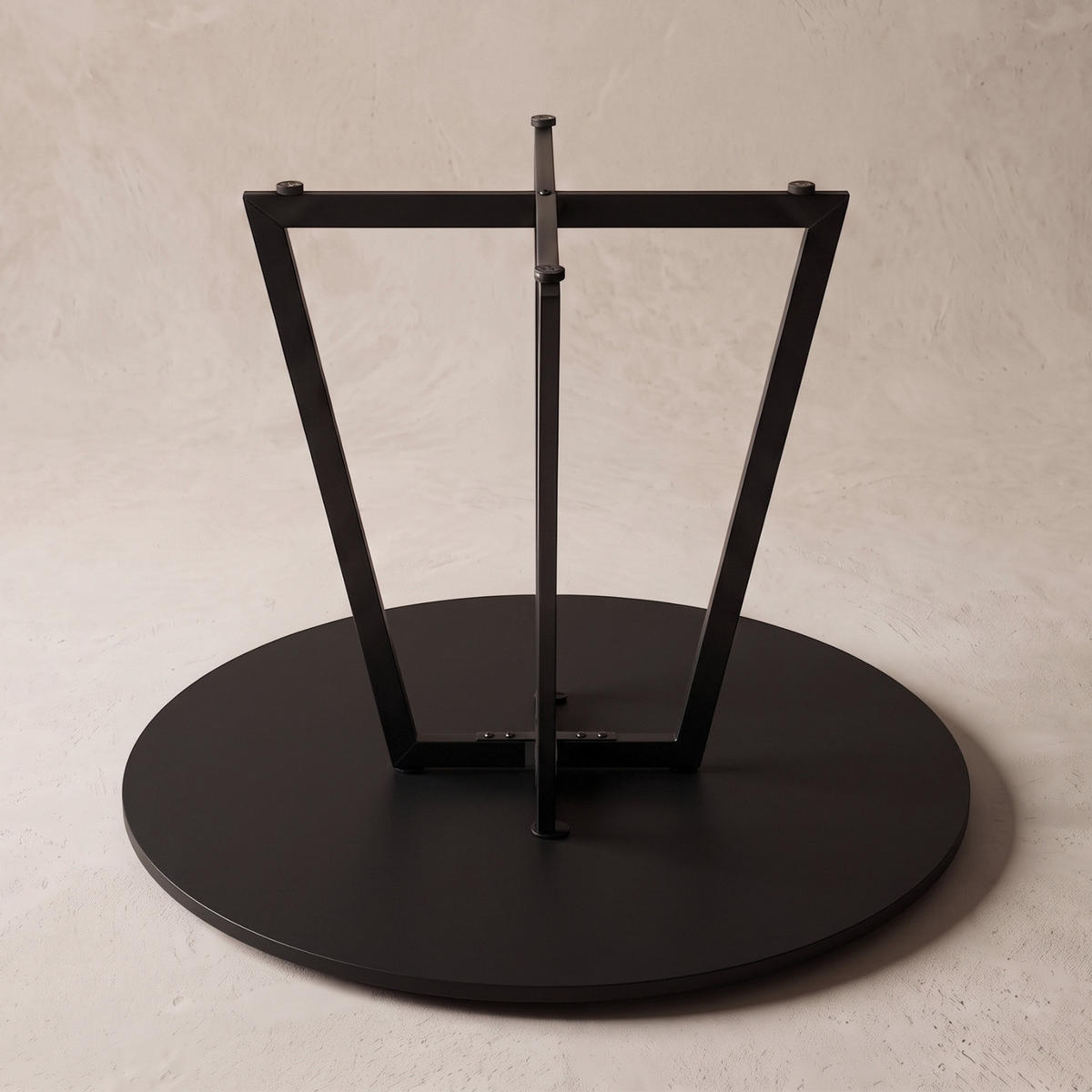 TISCH auf gekreuzter Standfußkonstruktion rund Schwarz 80/80/72 cm - Schwarz, Metall (80/80/72cm) - SCENA LIVING