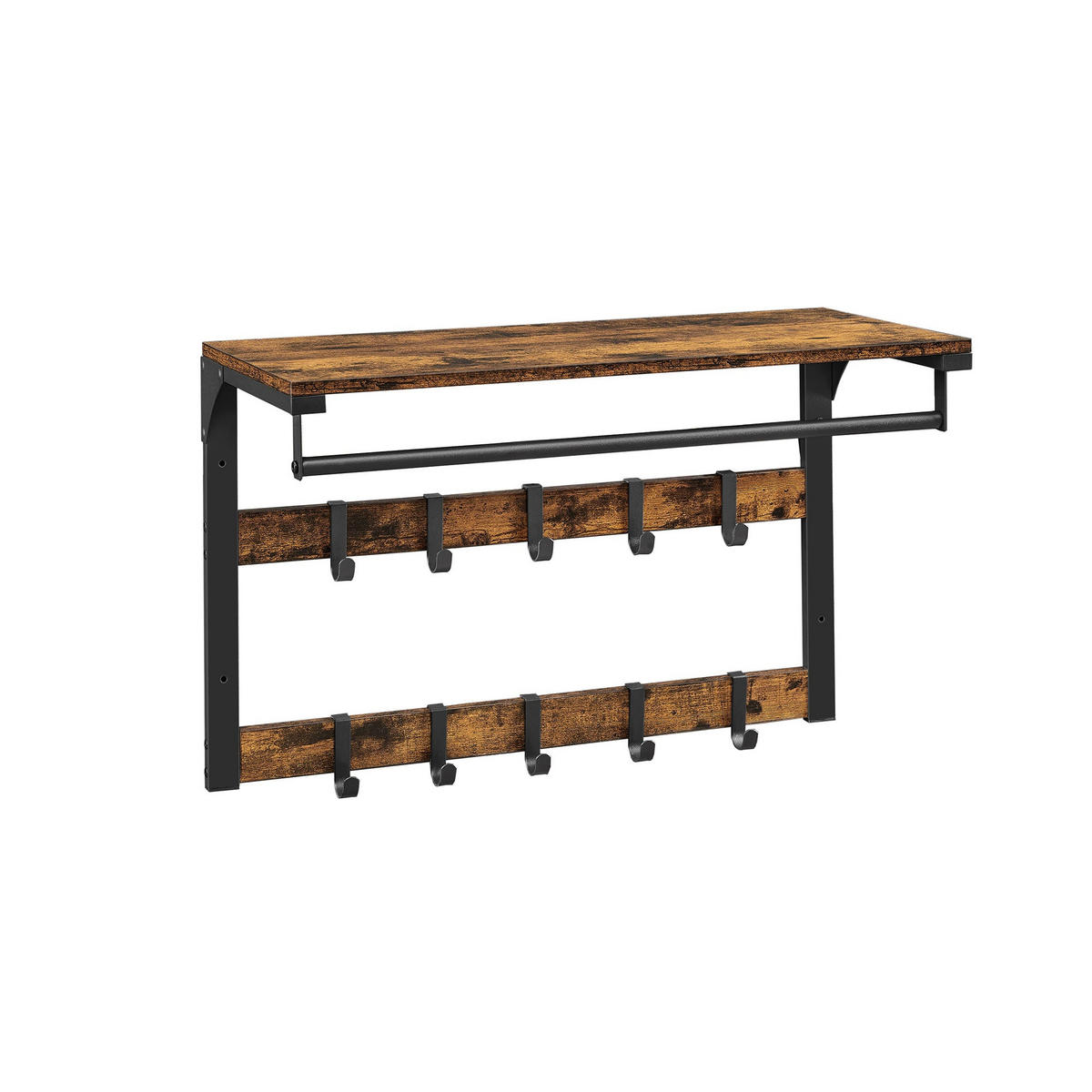 WANDGARDEROBE MIT ABLAGE - Braun, Holzwerkstoff (30/42/65cm) - Hansiro