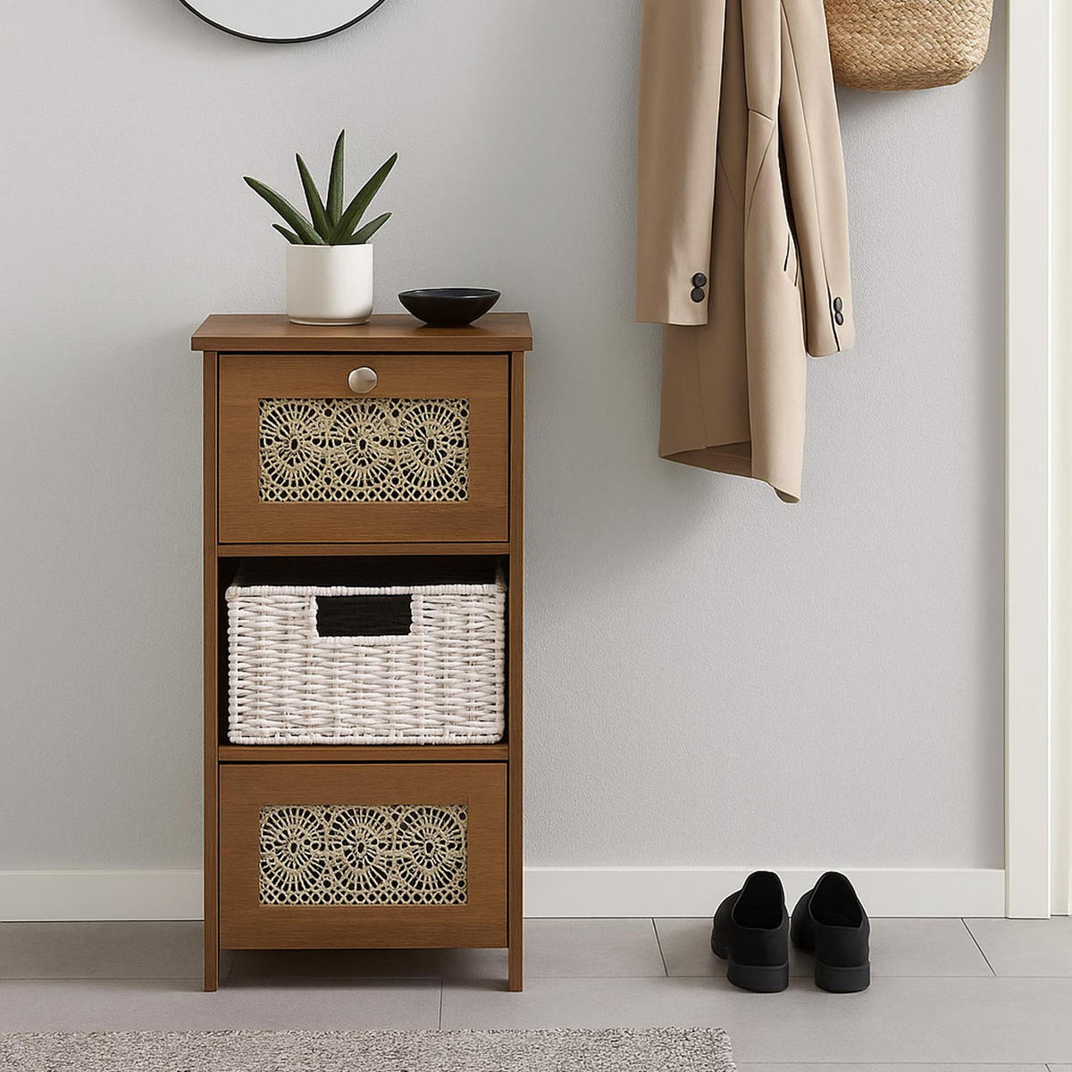 KOMODA Hnědá - hnědá, dřevo (30/63/30cm) - MCW