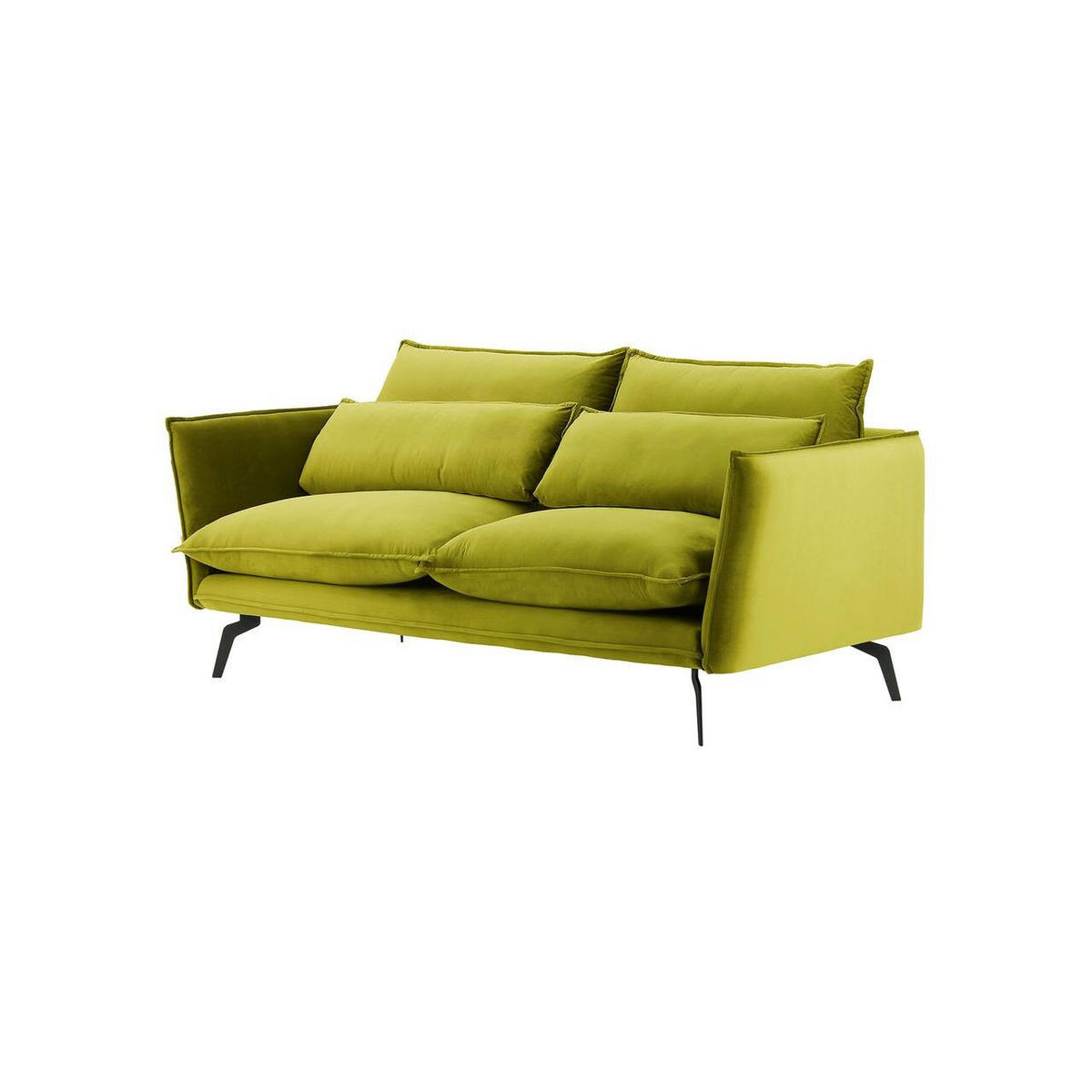 SOFA Layla 2,5-Sitzer-Velluto 9 - Olivgrün, Holz/Textil (197/95/98cm)