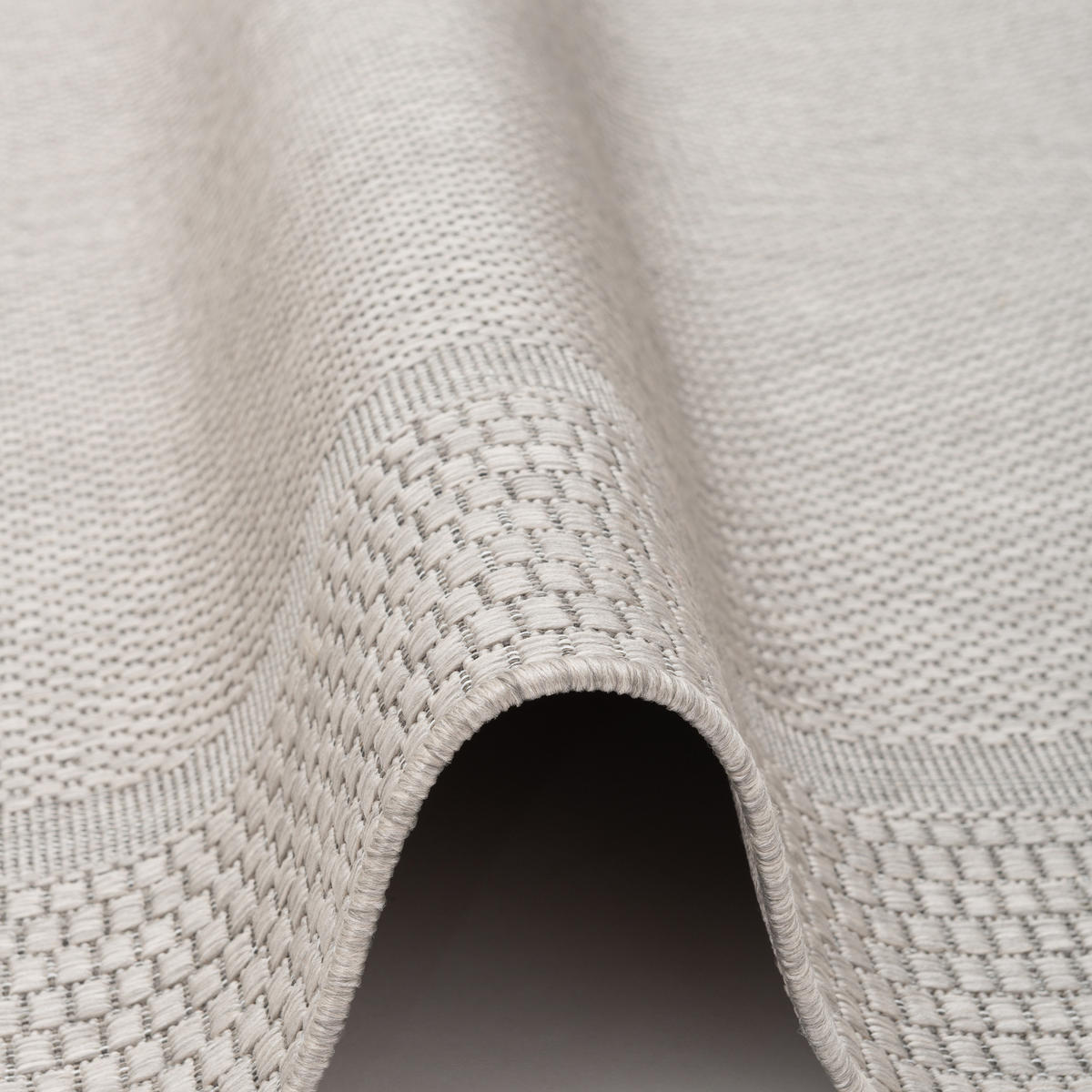IN & OUTDOOR TEPPICH NATUR VALENCIA BORDÜRE - Silberfarben, Textil (80/150cm) - Pergamon