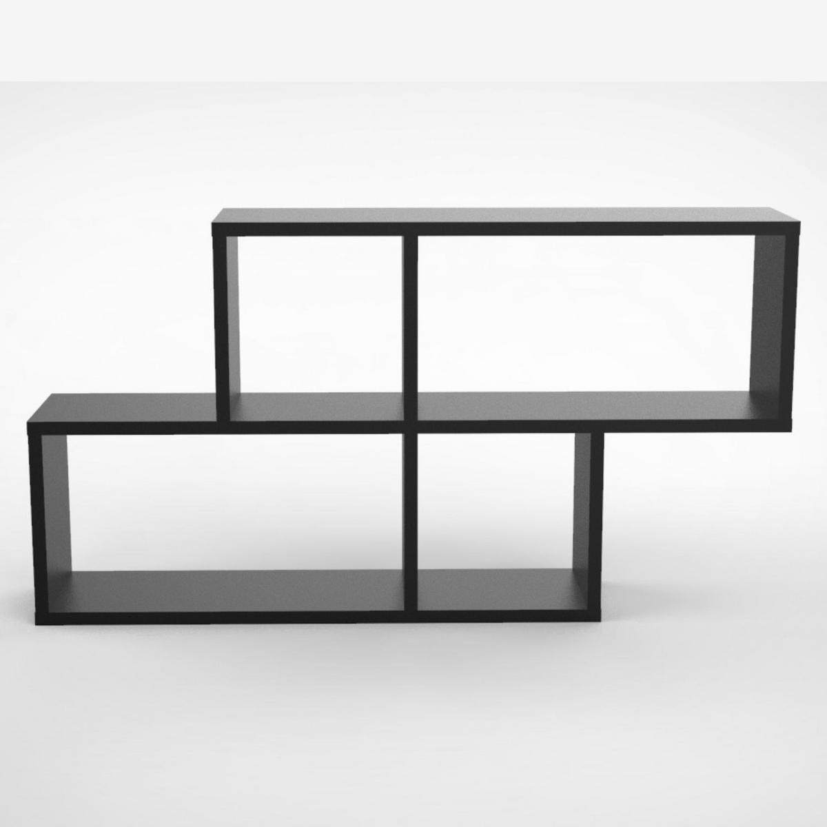 WANDREGAL ERNIE Schwarz 100/20/53 cm - Schwarz, Holzwerkstoff (20/53/100cm) - Coemo