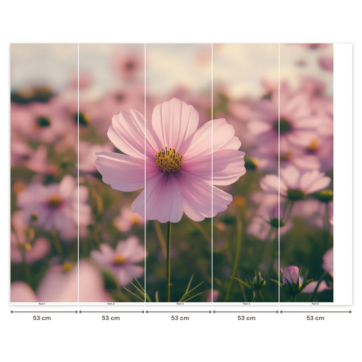 TAPETE - Blumen - Lila - Unscharf - 260x220 cm - Rosa, Papier (260/220cm) - OnlyWow