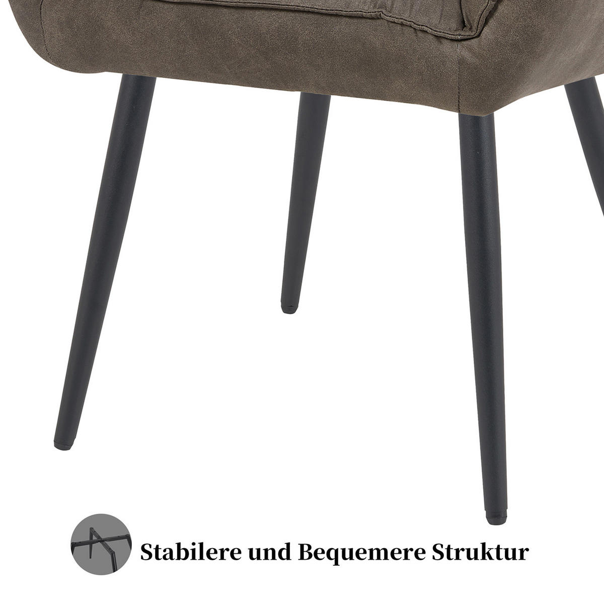 ESSZIMMERSTUHL Mika-Tara 2er-Set - Taupe/Schwarz, Textil/Metall (60/88/68cm) - DUBI Möbel