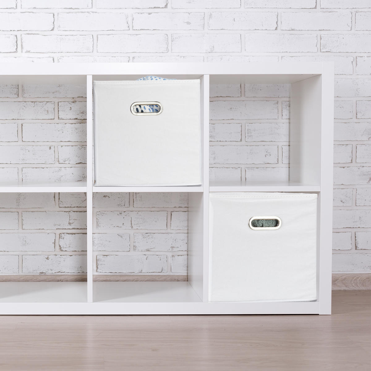 4XAUFBEWAHRUNGSBOX - Weiß, Wellpappe/Textil (30/30/30cm) - Relaxdays