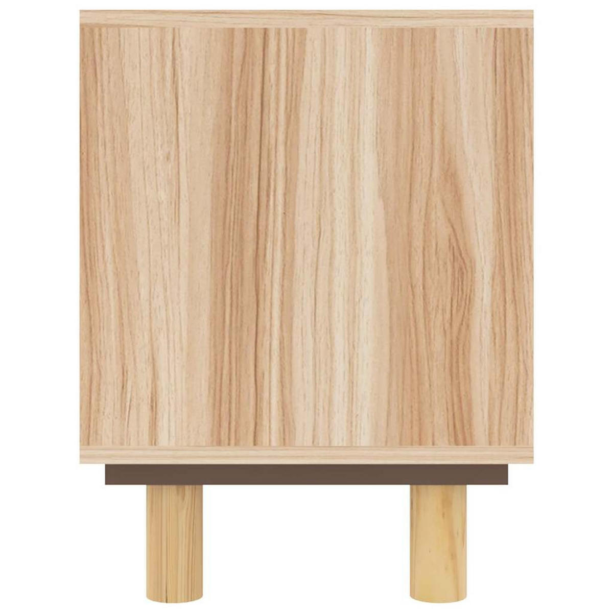 TV-SCHRANK Braun 80/30/40 Cm Massivholz Kiefer Und Natur-Rattan - Braun, Holz (30/40/80cm) - vidaXL