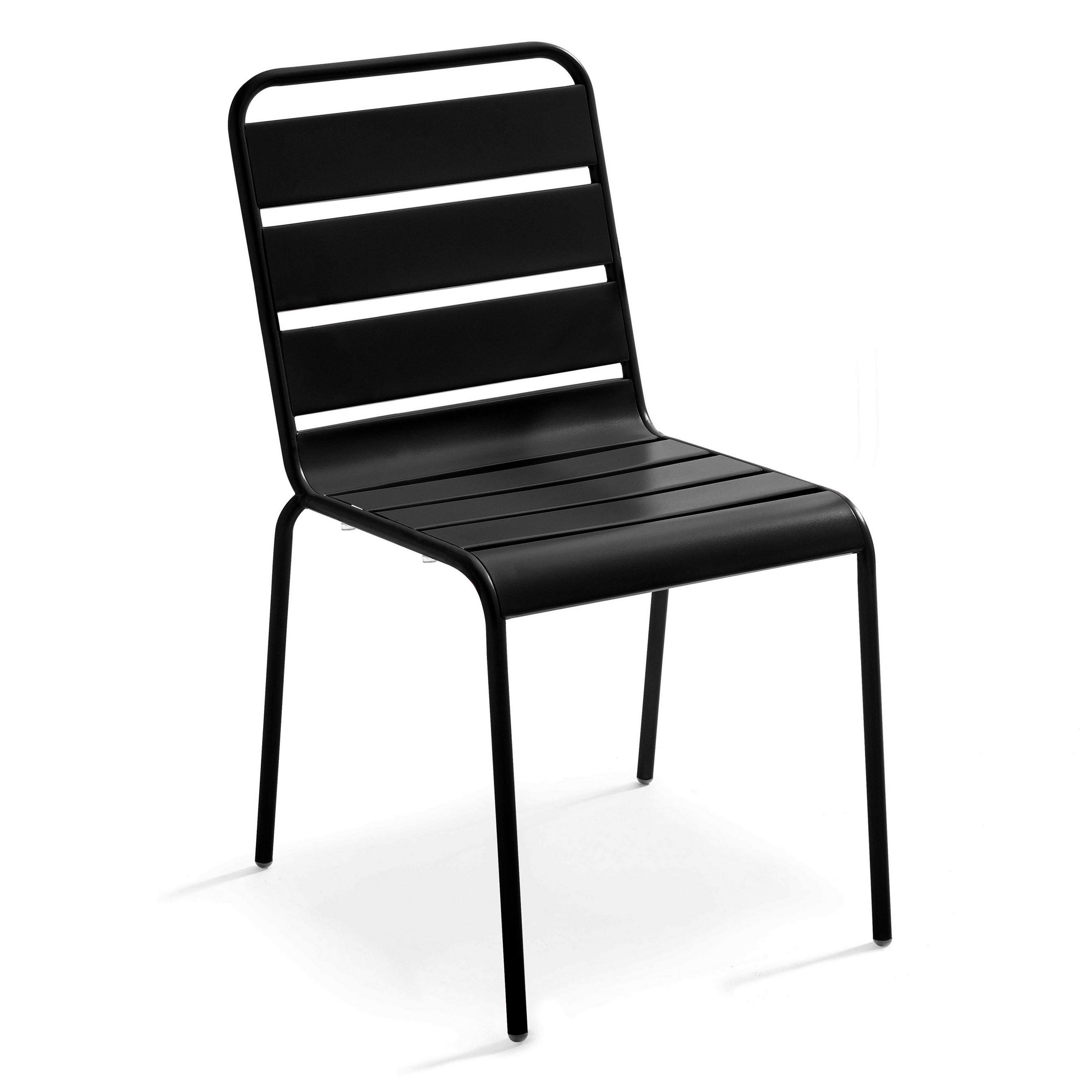 GARTENSTUHL, Schwarz - Schwarz, Metall (42/83/53cm) - Oviala