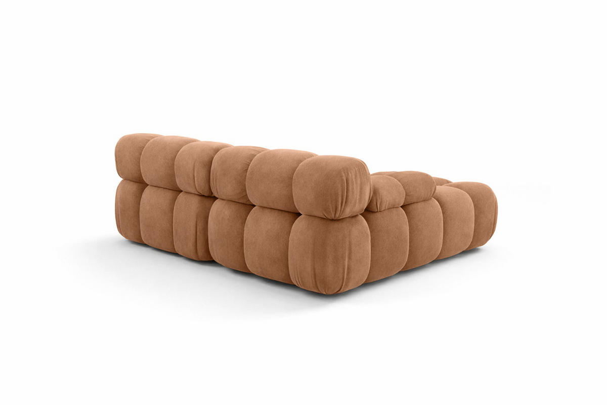 ECKSOFA L-form Mini Modular, Veloursstoff Salvador, Dunkelbeige, Rechts, Selia - Beige, Holz (190/160cm) - Kaiser Möbel