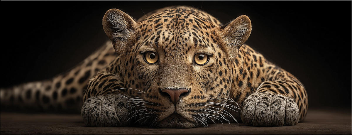 GLASBILD 80x30 cm Leopard Raubkatze - Beige, Glas (80/30cm) - artissimo