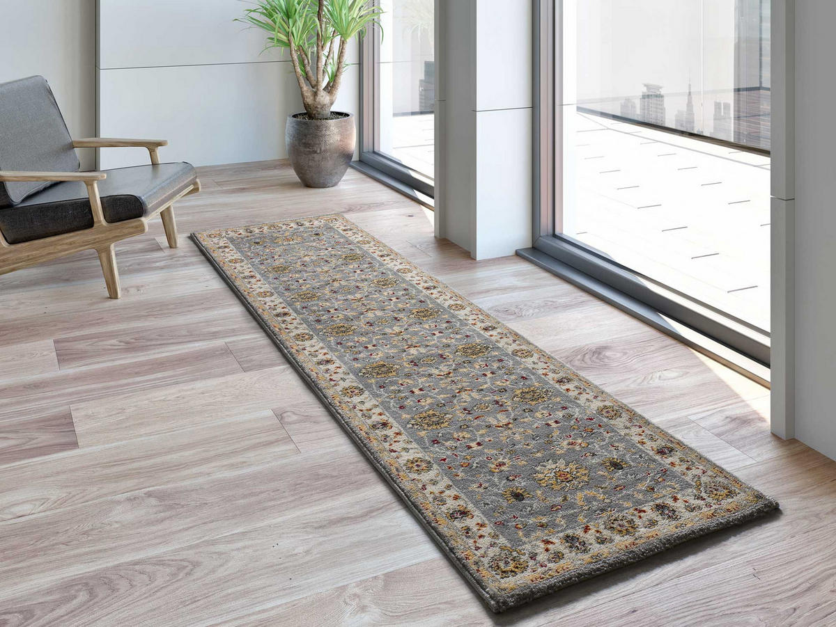 VINTAGE-TEPPICHE Silber Classic 67/250 cm - Silberfarben/Creme, Naturmaterialien/Textil (67/250cm) - Atticgo