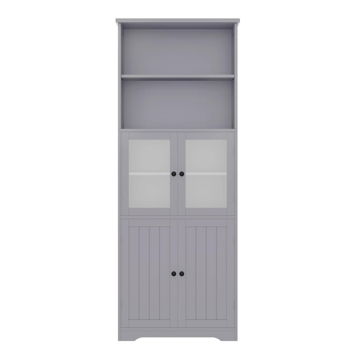 SIDEBOARD, 57,5/28,5/160 cm, MDF šedá, s nastavitelnými policemi - šedá, kompozitní dřevo (57.4/160/28.5cm) - BEAOK