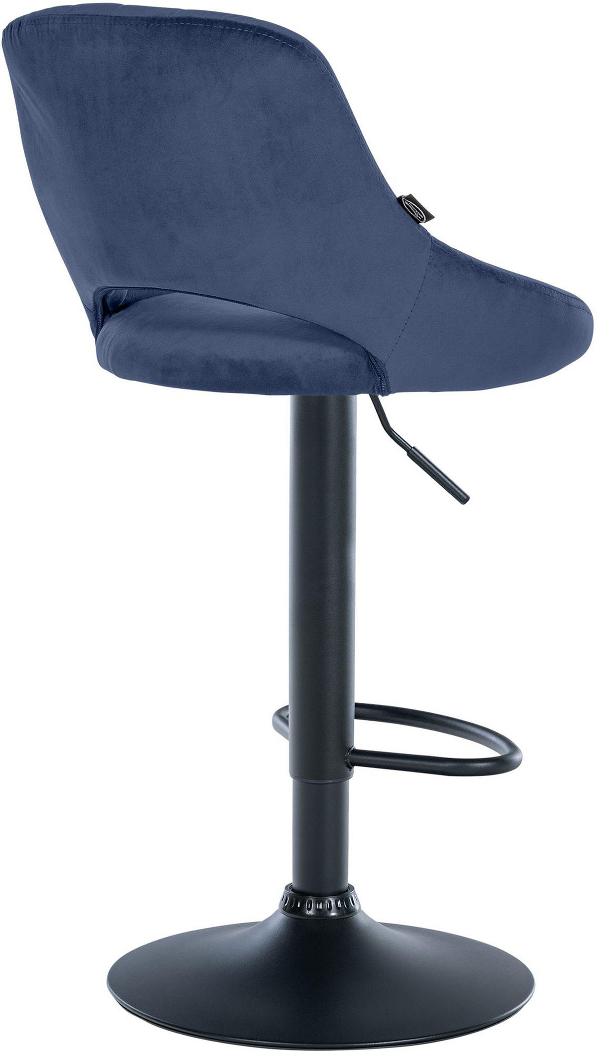 BARHOCKER 2er Set Milos Samt B blau - Blau/Schwarz, Textil/Metall (47/106/48cm) - TPFLiving