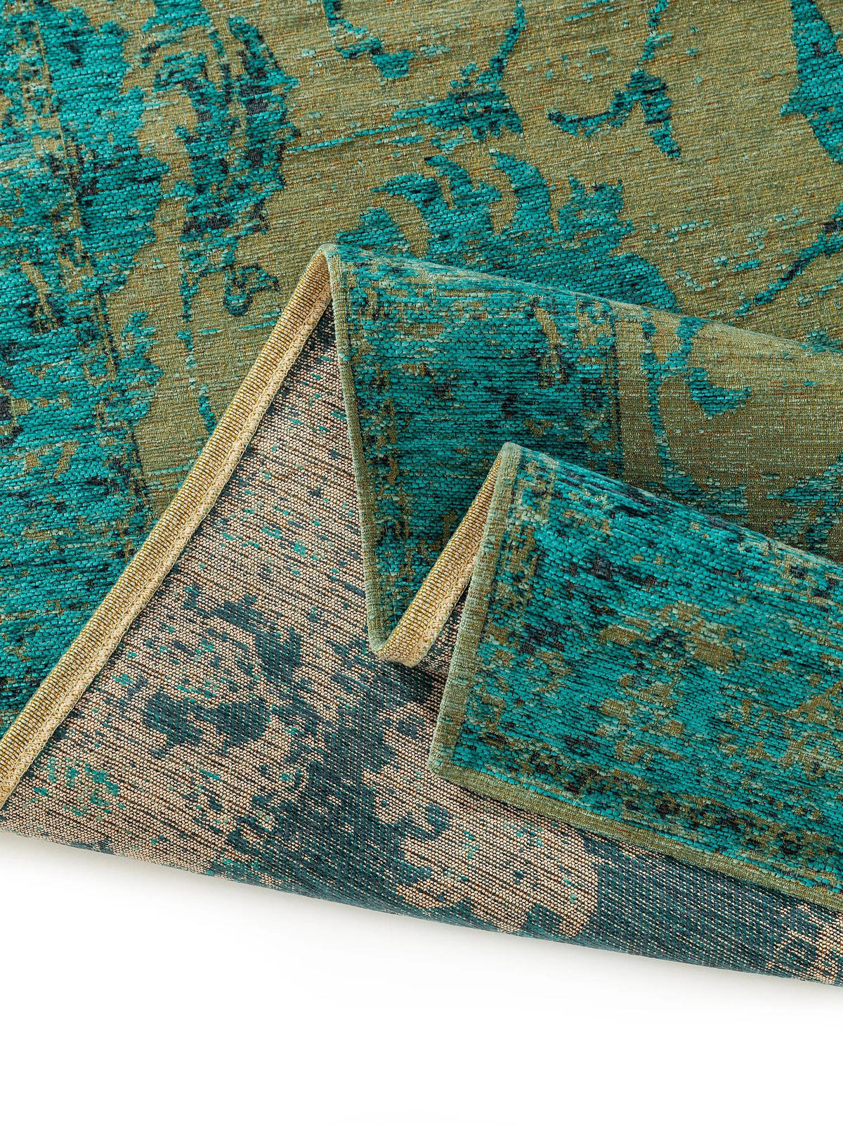 LÄUFER Frencie Türkis 80x250 cm - Türkis, Textil (80/250cm) - benuta Nest