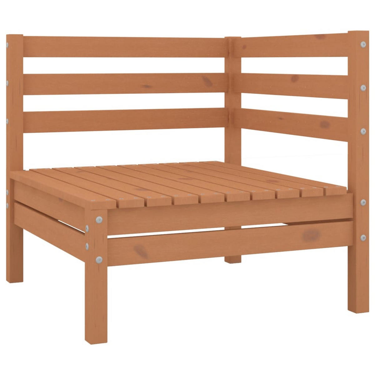 GARTENSOFA 2-Sitzer Honigbraun Massivholz Kiefer - Hellbraun, Holz (63.5/63.5/63.5cm) - vidaXL