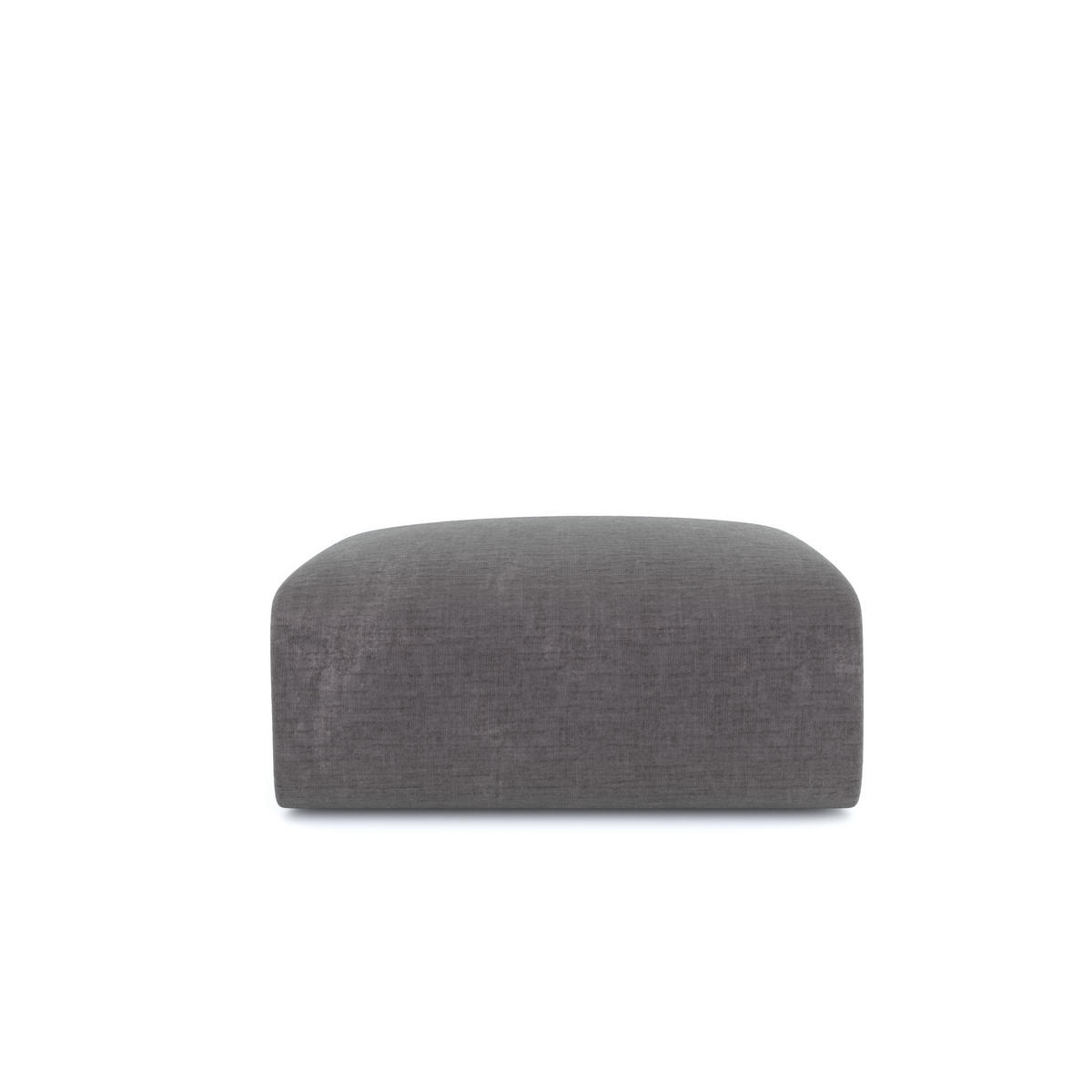 HOCKER Texturierter Samt Grau 75cm - Grau, Textil (75/45/75cm) - Sia Home