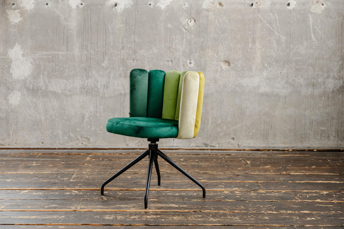 ESSZIMMERSTUHL JADA Grün Velvet Drehbar (360°) - Grün, Kunststoff/Textil (58/79/55cm) - KAWOLA