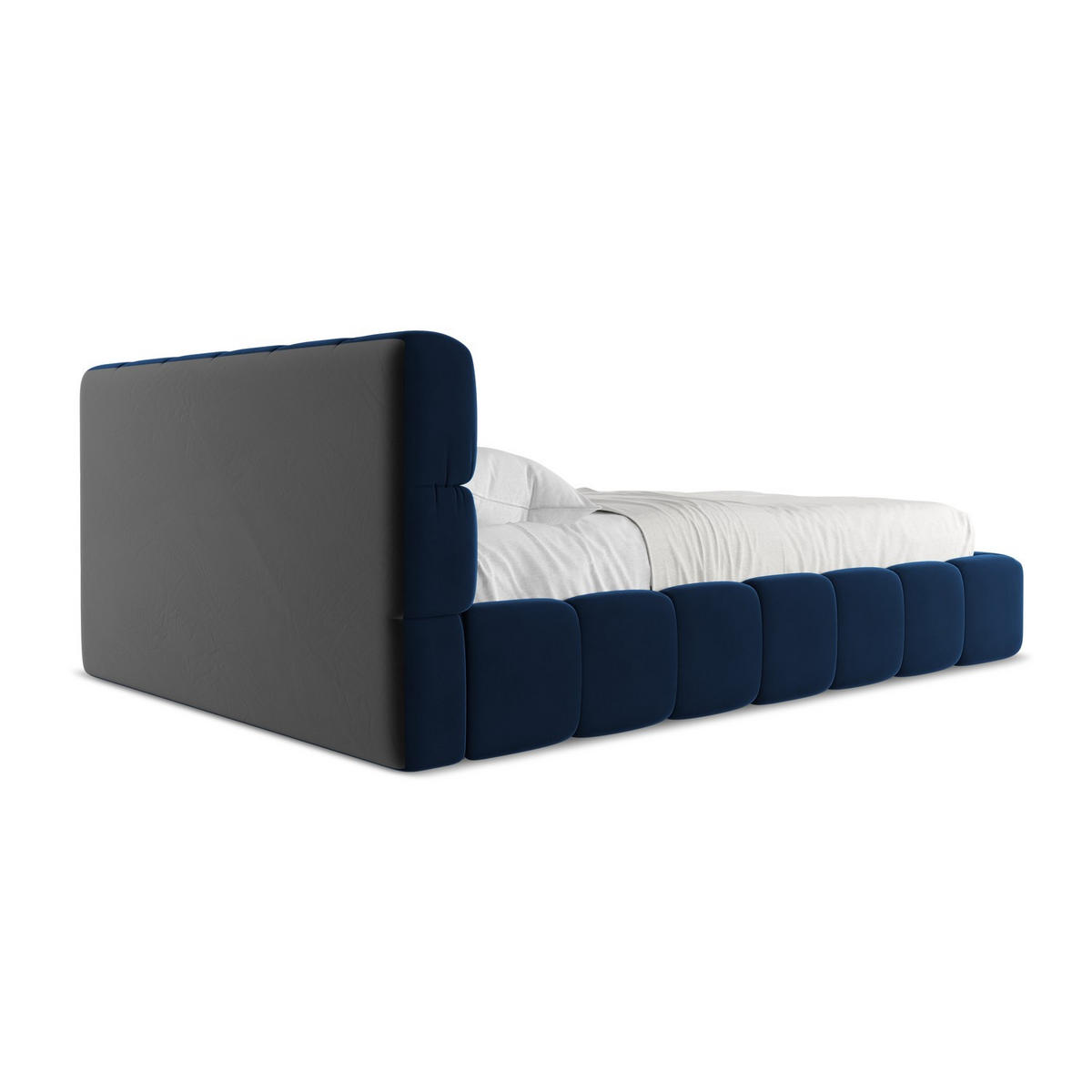 POLSTERBETT mit Bettkasten und Lattenrost 160x228 Blau - Blau/Schwarz, Kunststoff/Textil (140/200cm) - LaMiaSofa